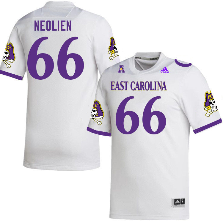 Men #66 Marleo Neolien ECU Pirates College Football Jerseys Stitched-White
